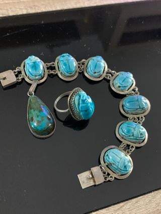 Conjunto Plata 925: Pulsera, Anillo y Colgante Egi