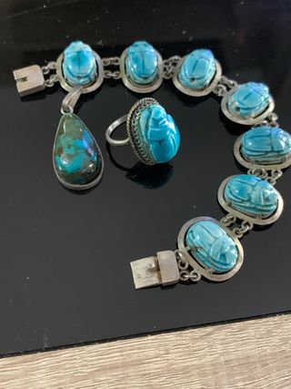 Conjunto Plata 925: Pulsera, Anillo y Colgante Egi
