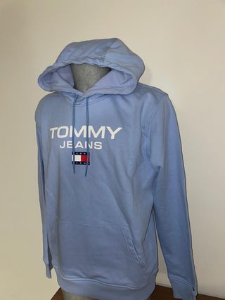 Felpa Tommy Jeans con cappuccio celeste  uomo