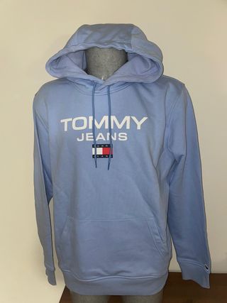 Felpa Tommy Jeans con cappuccio celeste  uomo