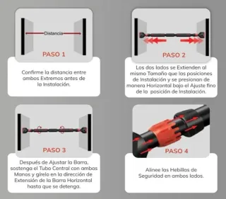 Barra dominadas presión ajustable