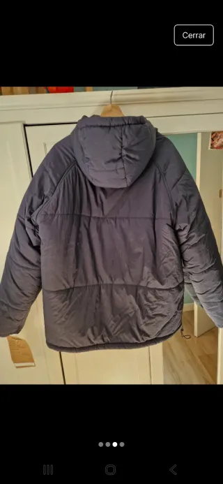 Abrigo chaqueta Parka gris Pull and Bear
