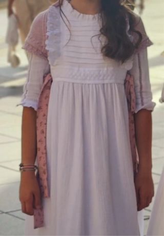 Vestido Comunión Dímelo Hilando 2025 Blanco/Rosa