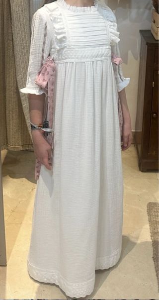 Vestido Comunión Dímelo Hilando 2025 Blanco/Rosa