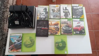 Consola Xbox 360 Slim Negra + 11 Juegos
