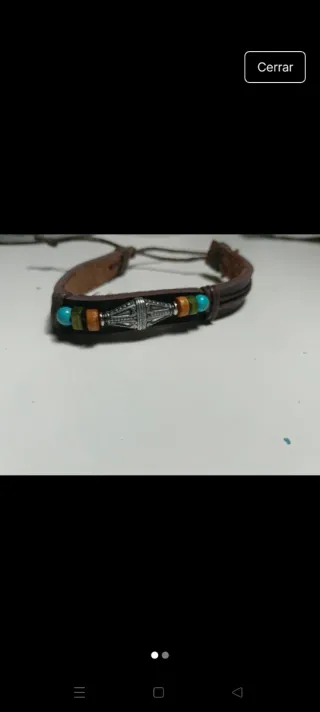 Pulsera de cuero con abalorios 1,50€ la unidad!!