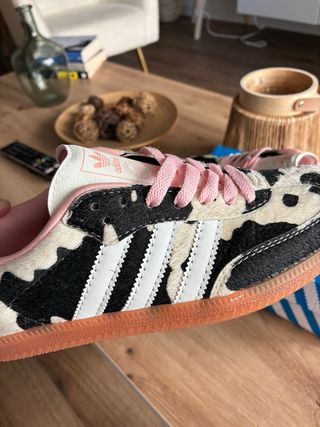 Adidas Samba Cow Print Pink Laces