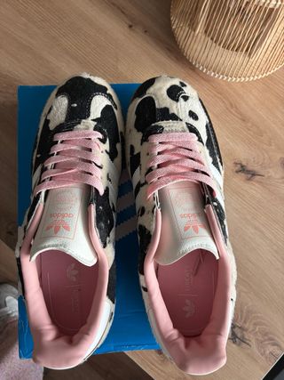 Adidas Samba Cow Print Pink Laces