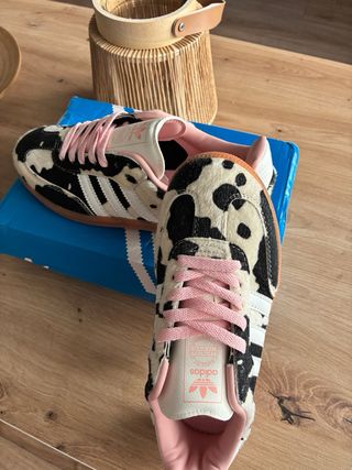 Adidas Samba Cow Print Pink Laces