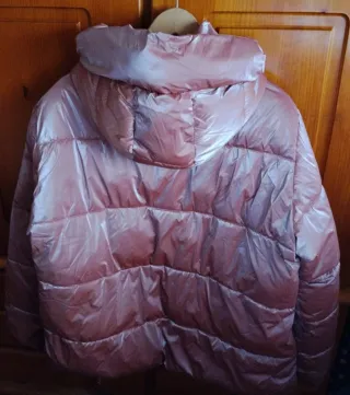 Chaqueta plumífero rosa mujer