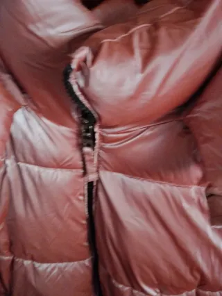 Chaqueta plumífero rosa mujer