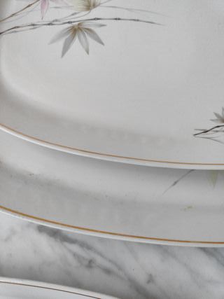 Vajilla porcelana antigua oro y blanco