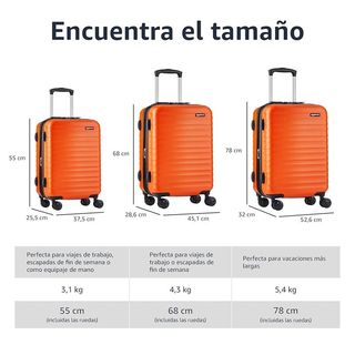 Maleta rígida Amazon Basics 78 cm naranja
