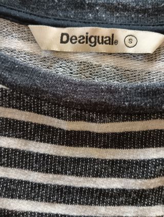 Camiseta Desigual Rayas Flores Mujer Talla S