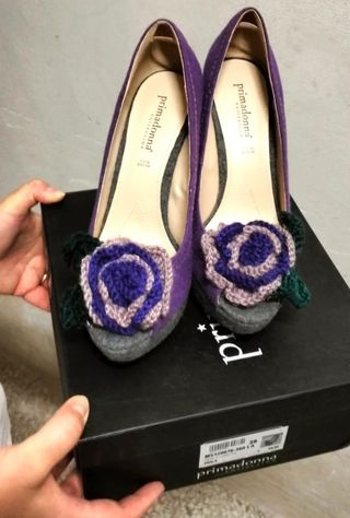 Scarpe Primadonna n.39 Viola con Fiore