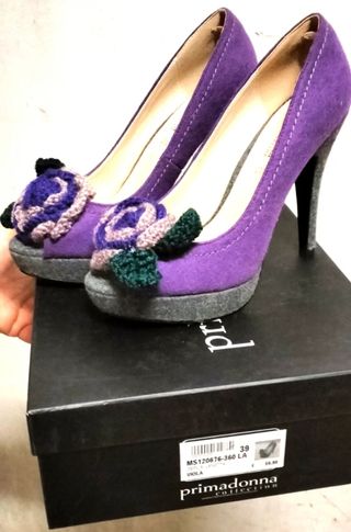 Scarpe Primadonna n.39 Viola con Fiore