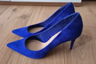 Zapatos de tacón 9cm Stradivarius azules