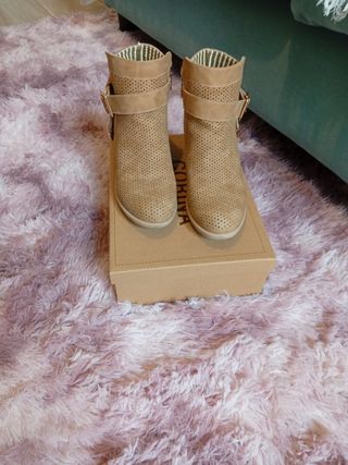 Botines Corina Talla 39 Beige/Marrón
