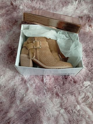 Botines Corina Talla 39 Beige/Marrón