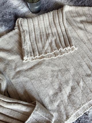 Jersey beige crop talla única
