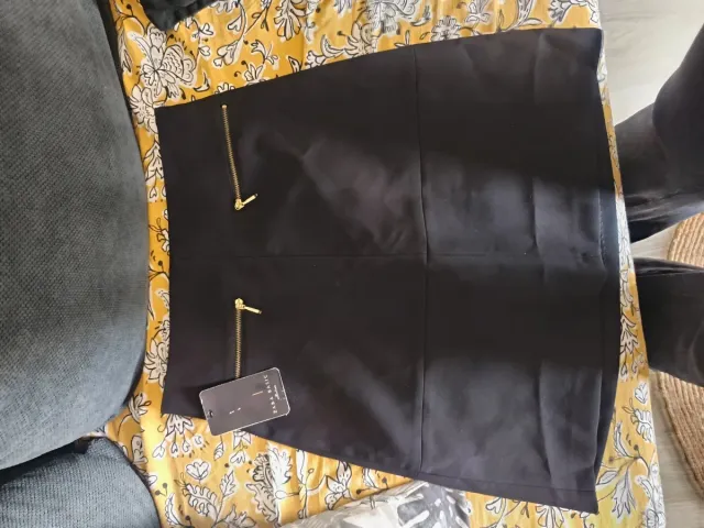 Falda Zara Básica Negra Talla M Nueva