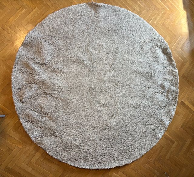 Alfombra redonda 1,96 cm diámetro color hueso