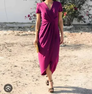 Vestido morado elegante Y BOLSO.