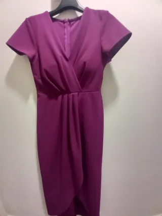 Vestido morado elegante Y BOLSO.