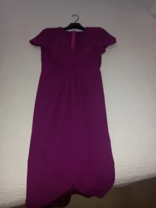 Vestido morado elegante Y BOLSO.