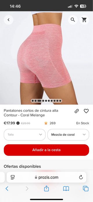 Prozis Pantalones Cortos Contour Coral