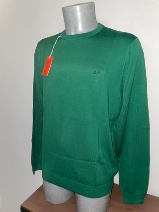 Maglia pullover girocollo nuova in filo di cotone