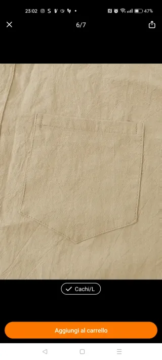 Camicia uomo senza maniche beige.