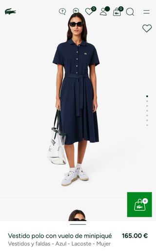 Vestido Lacoste Azul Marino Talla M