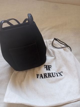 Bolso de fiesta negro de ante Farrutx 