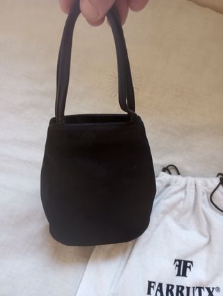 Bolso de fiesta negro de ante Farrutx 