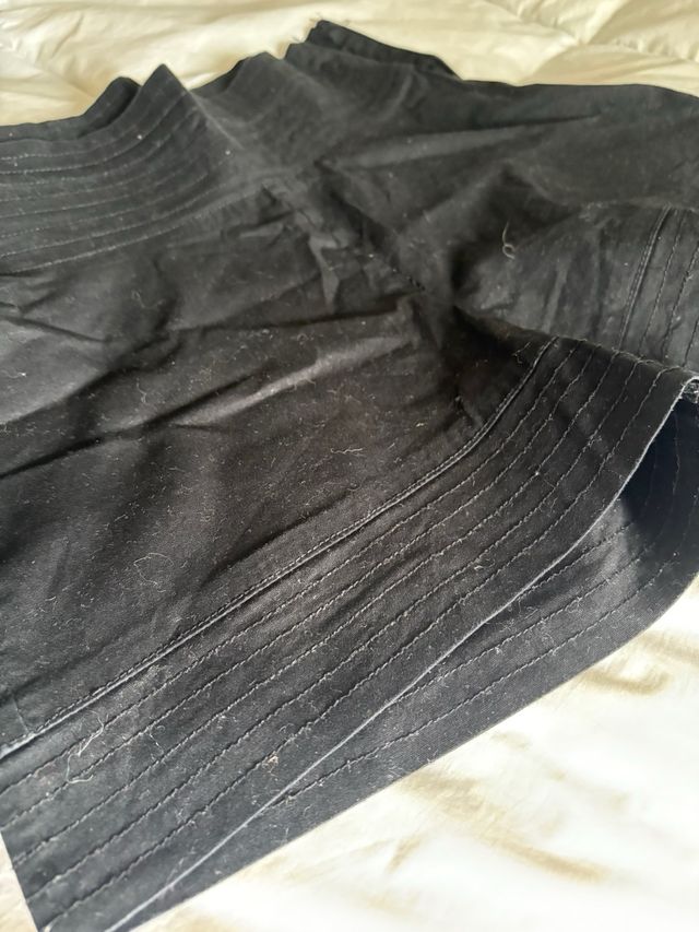 Calções pretos justos cintura 34cm altura 33 cm