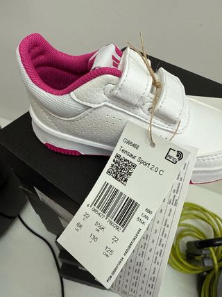 Zapatillas Adidas Niña Velcro Blancas Rosas