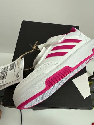 Zapatillas Adidas Niña Velcro Blancas Rosas