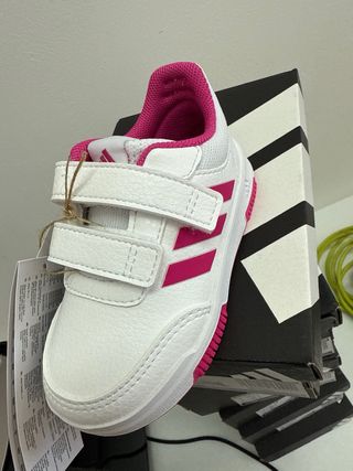 Zapatillas Adidas Niña Velcro Blancas Rosas