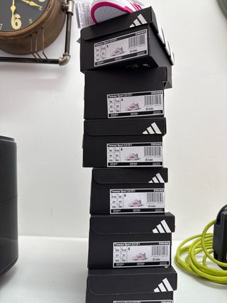 Zapatillas Adidas Niña Velcro Blancas Rosas