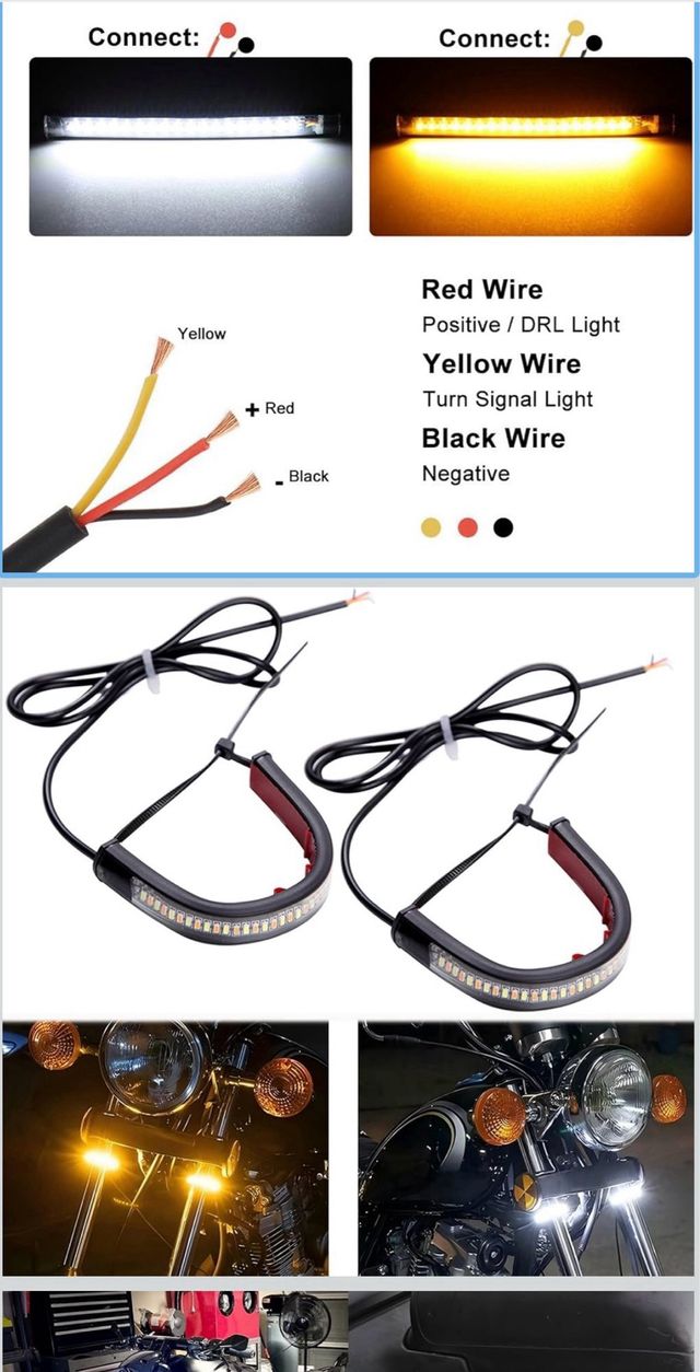 2x Luz LED Horquilla Moto