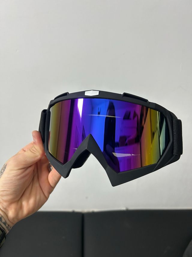 Gafas de moto con lente multicolor