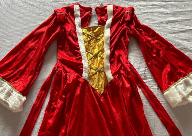 Disfraz Reina Maga/Mamá Noel Rojo y Dorado