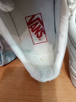 Zapatillas Vans Mujer Piel Blancas Talla 38