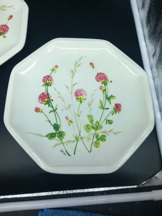 Tiffany Piatti Ottagonali con Fiori Rosa