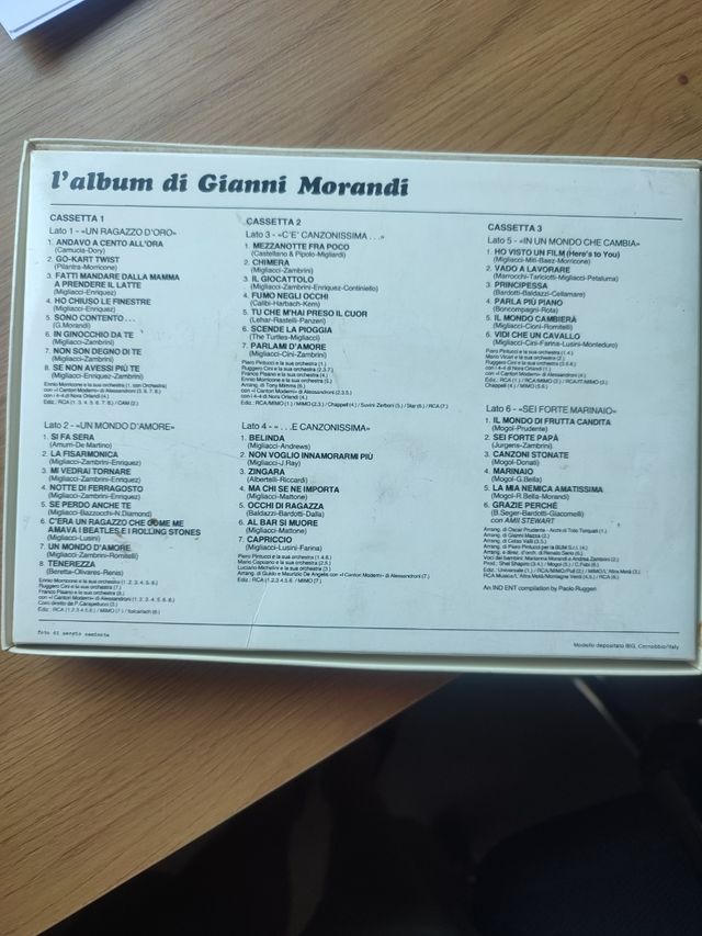 Raccolta musicassette Gianni Morandi