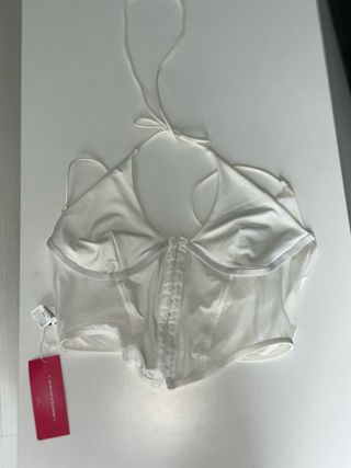 Top Corsé Blanco Satinado