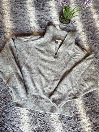 Jersey H&M gris cremallera cuello