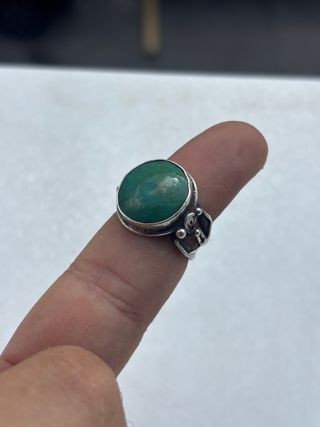 Anillo plata de ley 925 • Turquesa Verde Natural