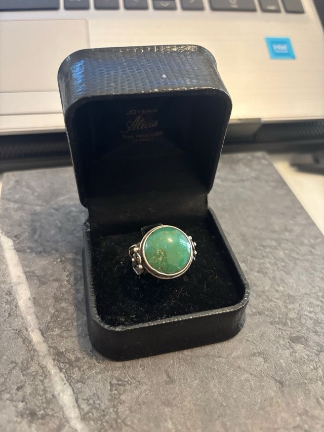 Anillo plata de ley 925 • Turquesa Verde Natural